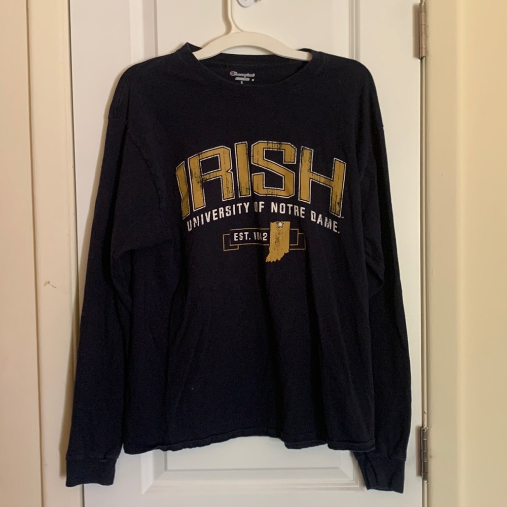 Dark Blue Notre Dame Long-Sleeved Tee